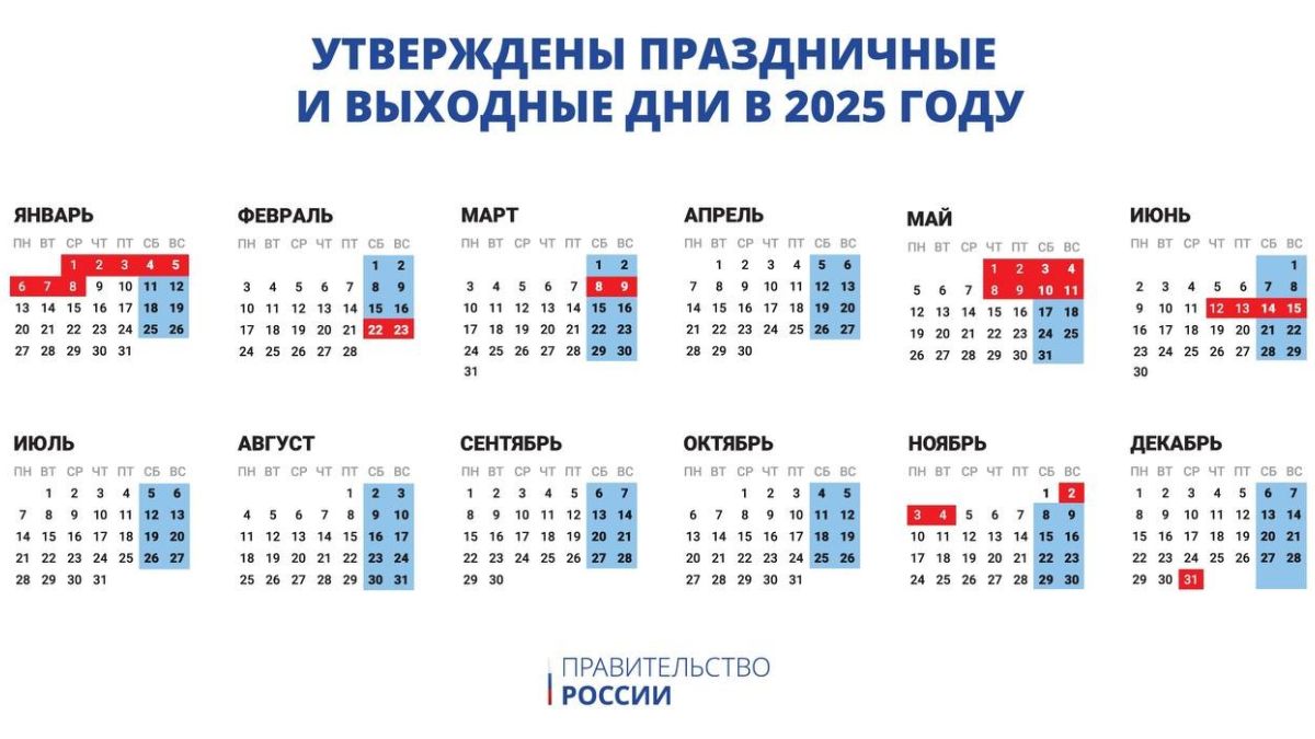 Праздничные дни в 2025 году