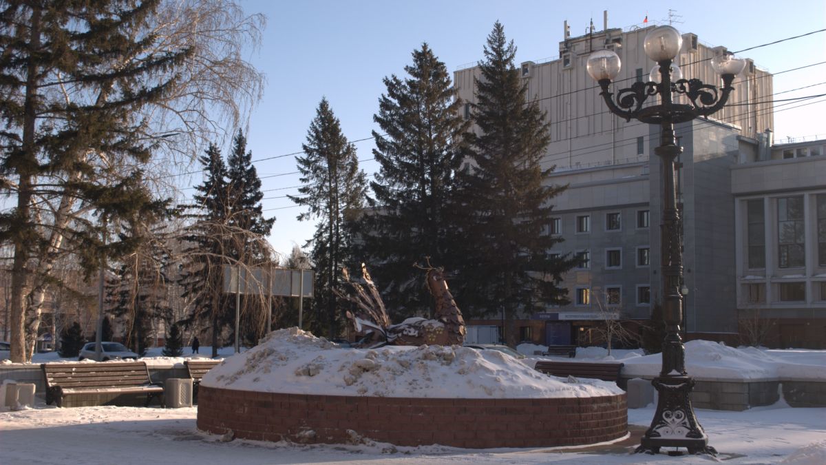 Мороз в Барнауле. Зима. Снег