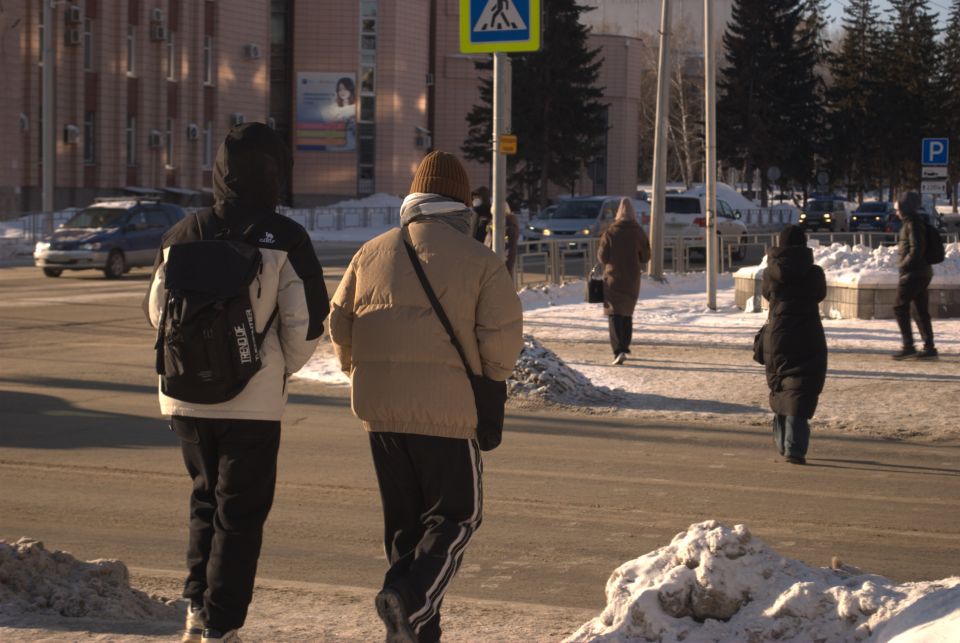 Мороз в Барнауле. Зима. Снег
