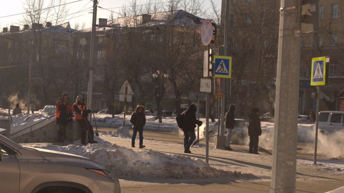 Мороз в Барнауле. Зима. Снег