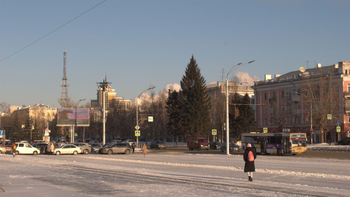 Мороз в Барнауле. Зима. Снег