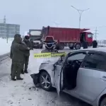 Массовое ДТП с пятью машинами произошло на выезде из Барнаула