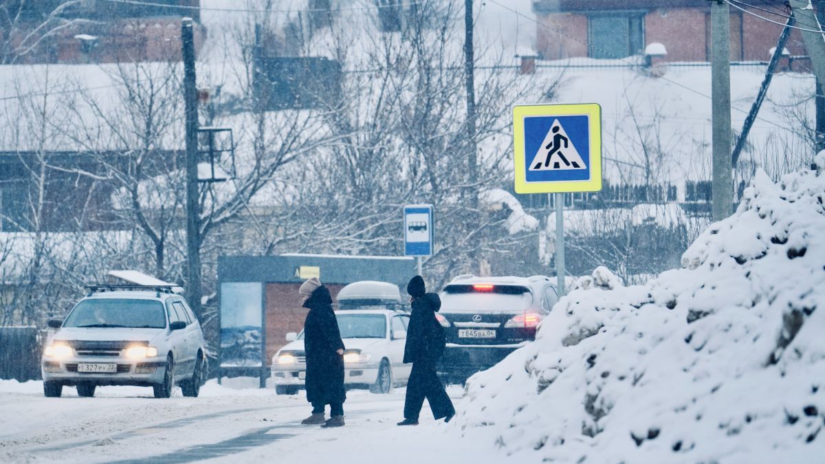 Горно-Алтайск. Зима. Снег