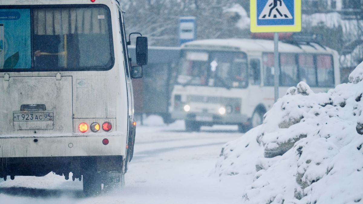 Горно-Алтайск. Зима. Снег