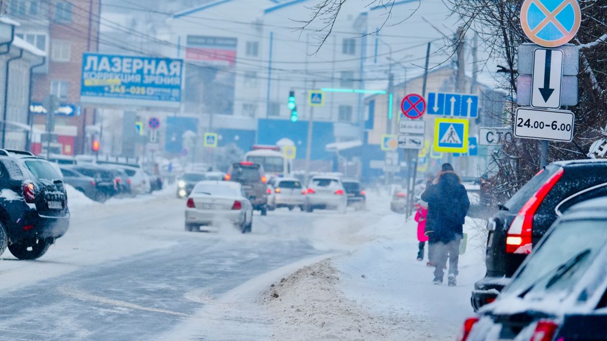 Горно-Алтайск. Зима. Снег