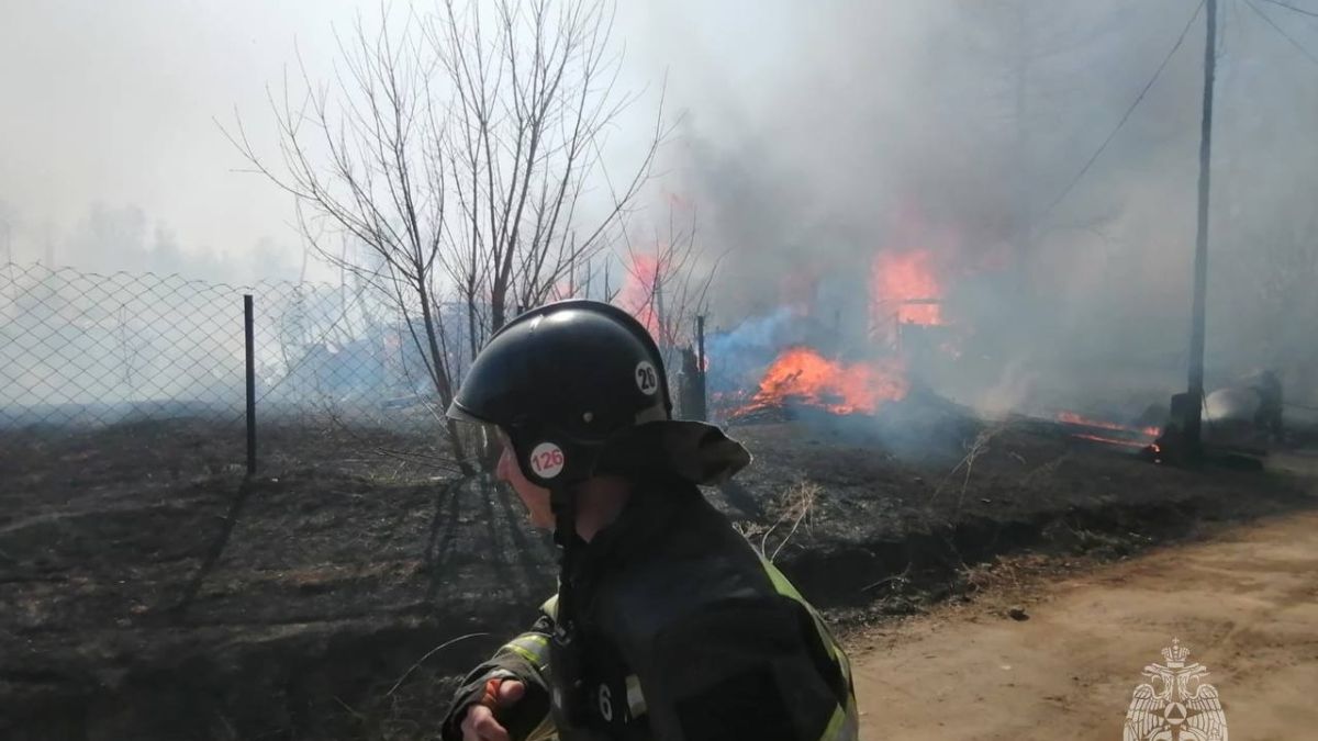 В Алтайском крае горит трава