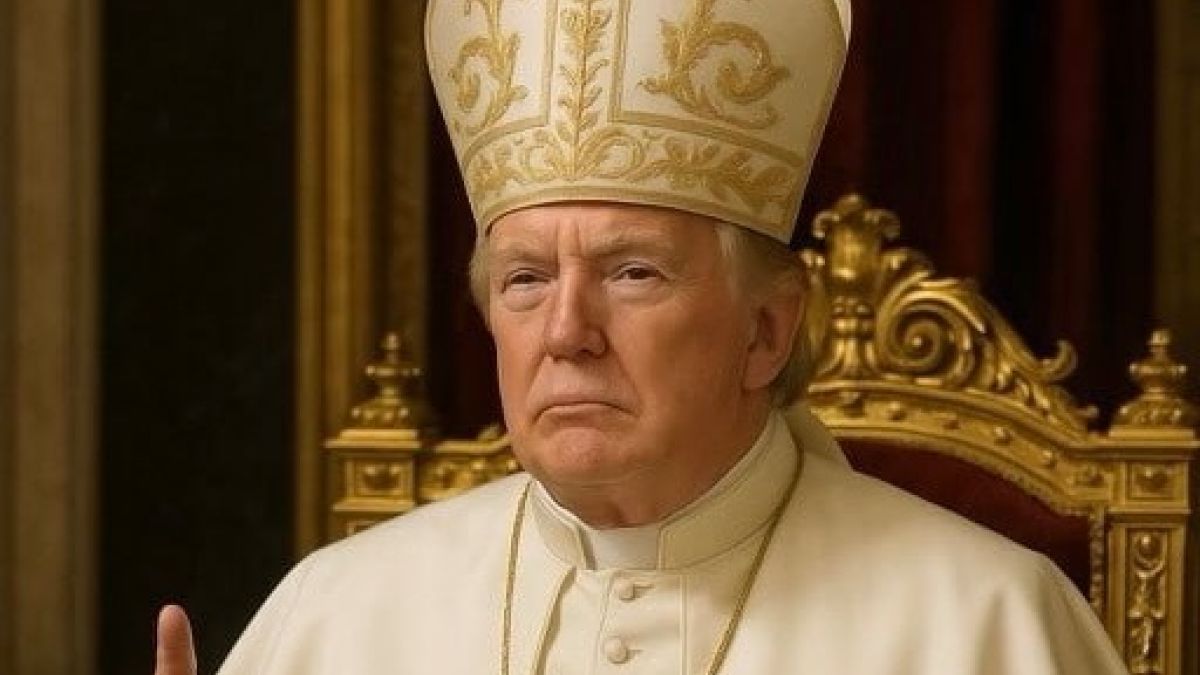 Дональд Трамп в образе папы Римского
