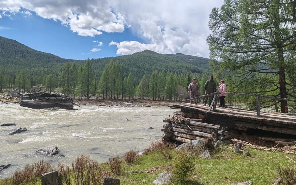 В Горном Алтае паводок снес мост, отрезав дорогу к селу