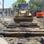 Рельсы, шпалы и куски асфальта: как в центре Барнаула ремонтируют транспортный узел. Фото