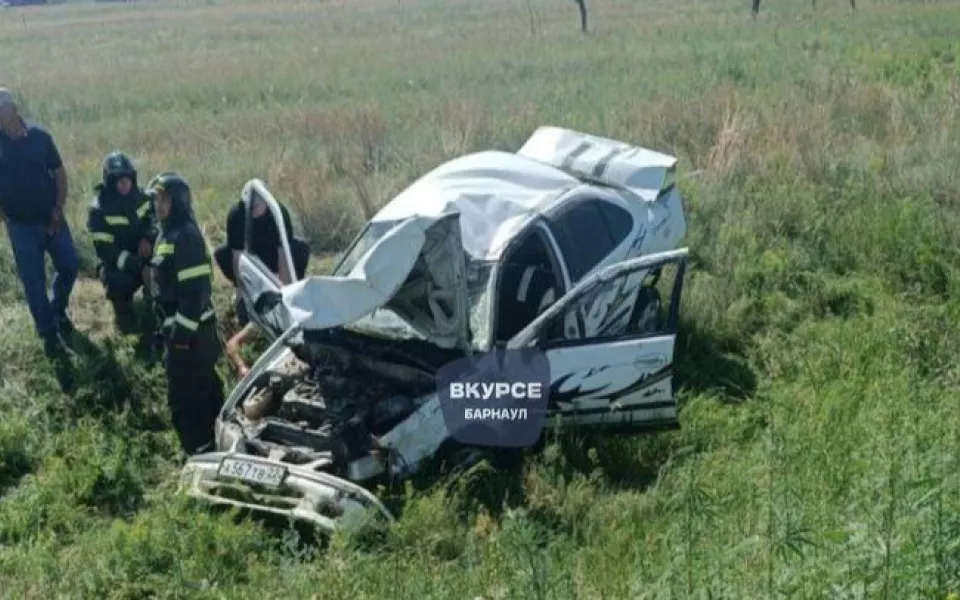 Пьяный водитель на иномарке слетел с трассы в Алтайском крае