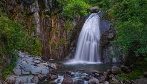 Алтайский заповедник поделился кадрами летнего вечера на водопаде Корбу. Фото