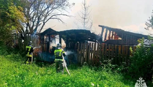В Республике Алтай сгорела хозяйственная постройка на 105 квадратах