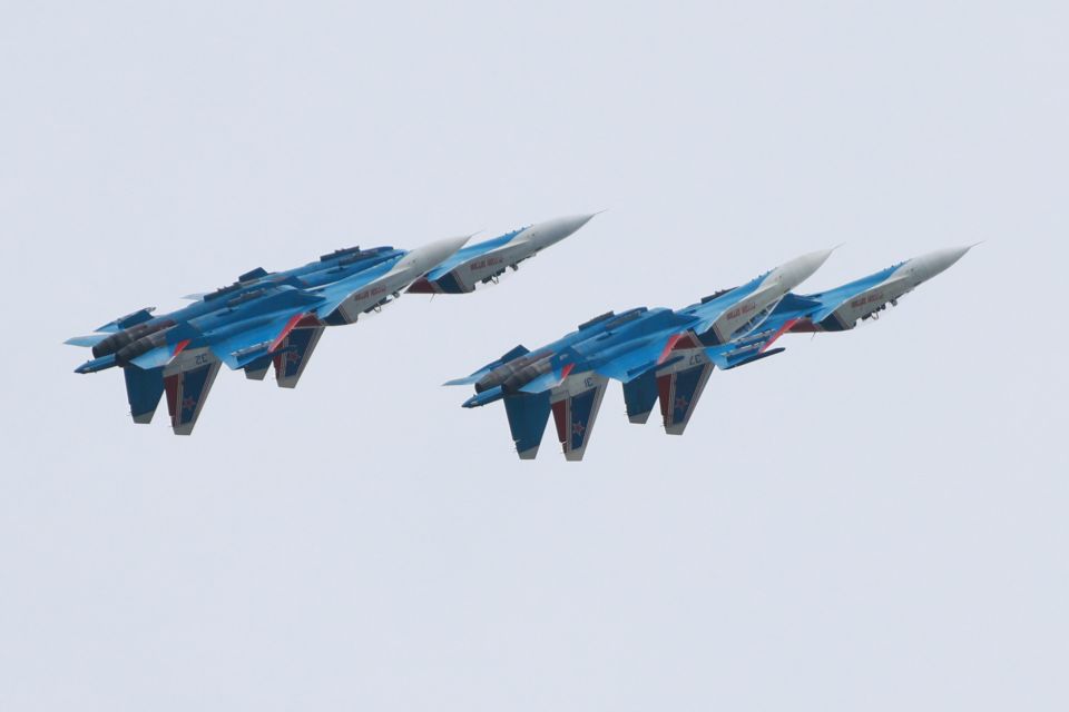 "Русские витязи". Тренировочный полет, 2024 г. 