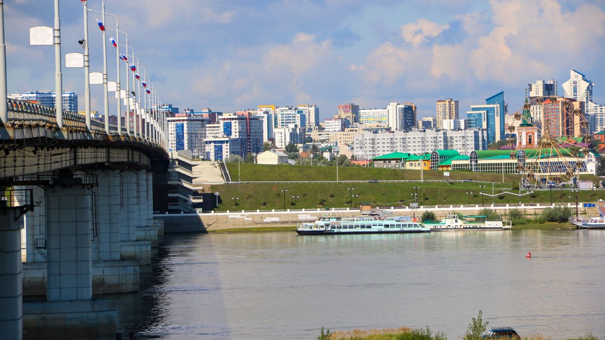 Остров Помазкин. Вид на Барнаул