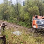 Самосвал слетел в кювет и перевернулся в Республике Алтай, двое госпитализированы