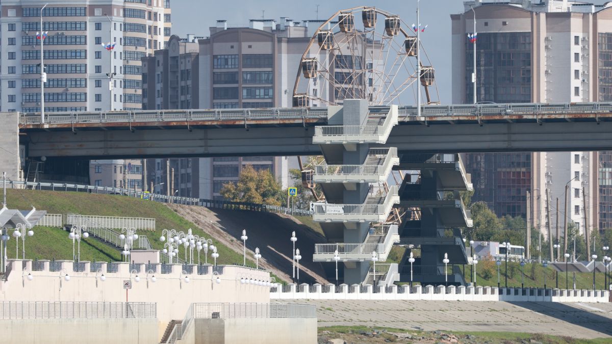 Вид на Новый мост и центр Барнаула