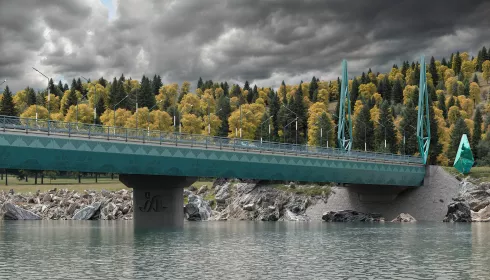 Стало известно, каким может стать мост через Катунь между двумя Алтаями. Рендеры