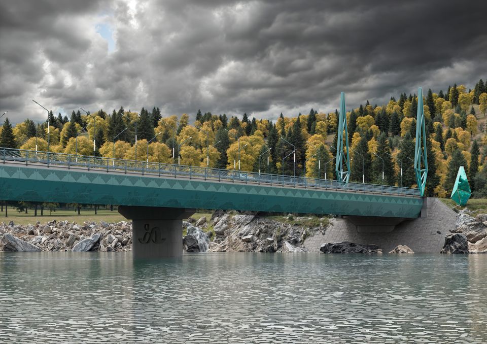 Эскизы будущего моста в "Бирюзовой Катуни"