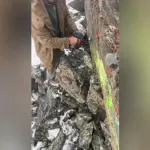 Жители Республики Алтай заставили художника-туриста убрать со скалы свою живопись