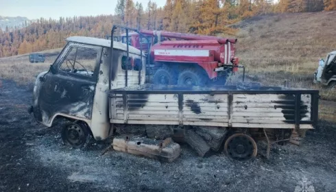 Ландшафтный пожар площадью 10 га потушили в Республике Алтай