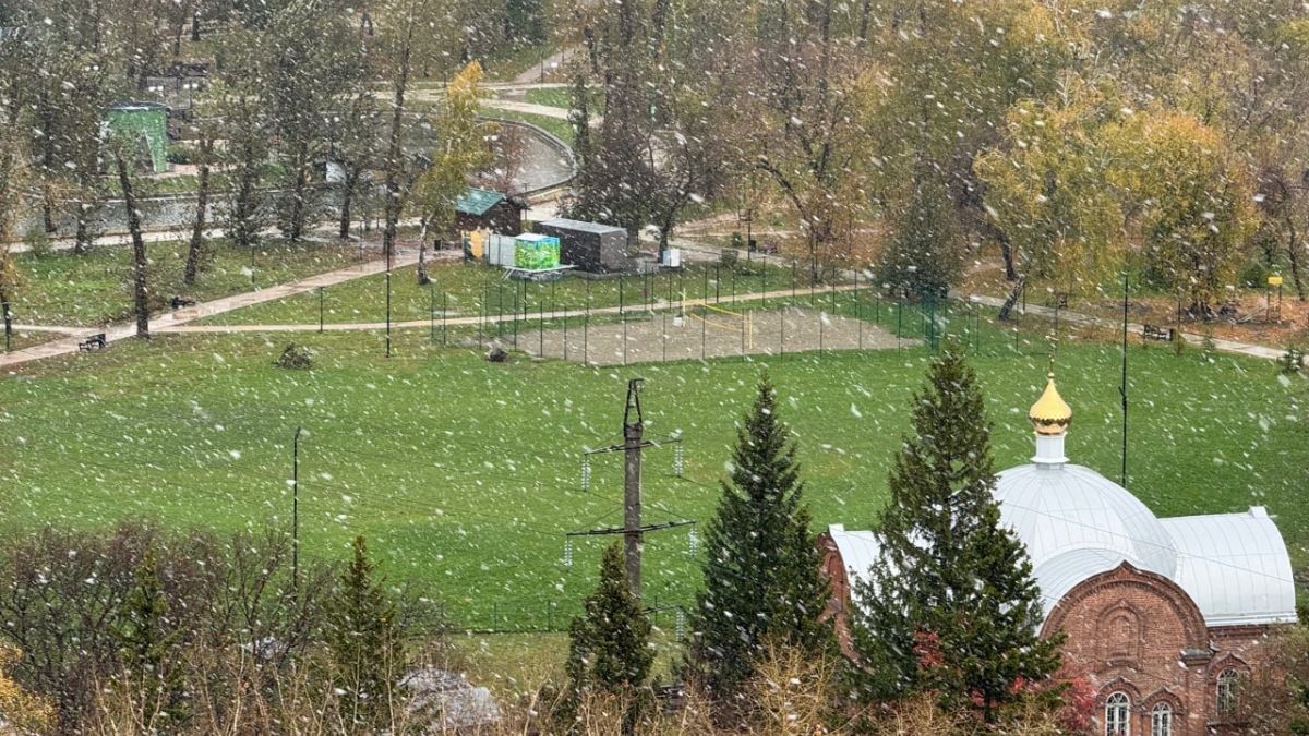 Первый снег в Барнауле 