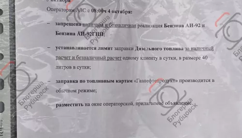 Отсутствие отгрузок: на некоторых АЗС в Рубцовске ограничили продажу топлива