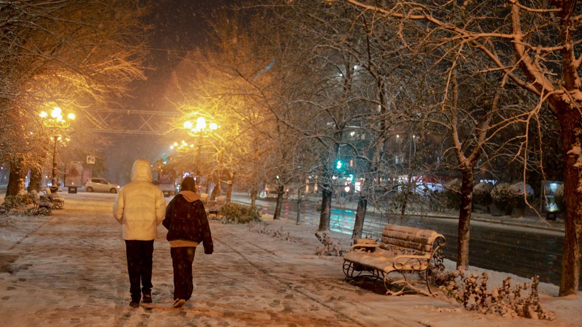 Первый снег в Барнауле