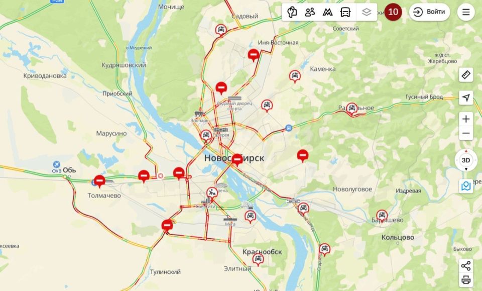 Пробки в Новосибирске Пробки в Новосибирске