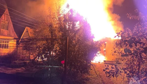 Дачный домик сгорел в барнаульском садоводстве Флора. Фото