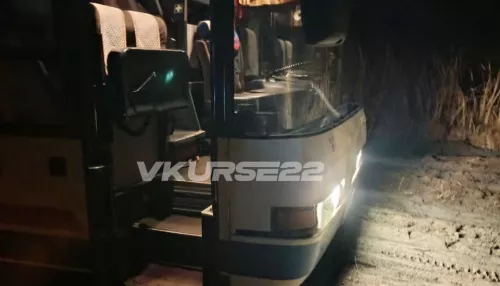 Рейсовый автобус в Алтайском крае застрял на трассе посреди ночи
