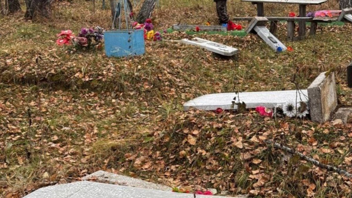Погром на кладбище в Новосибирской области