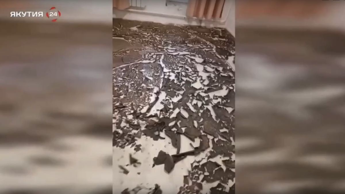 Покрытый засохшими фекалиями пол