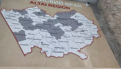 Карту с ошибками в названиях сел сняли со стены барнаульского аэропорта