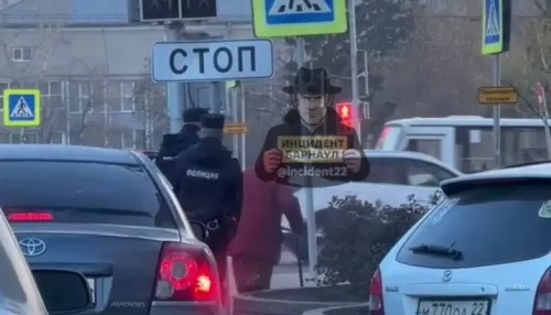 Полиция в Барнауле заинтересовалась пенсионеркой, размахивающей костылем