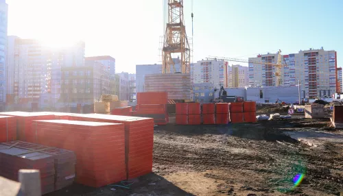 Кран и первые конструкции: как строят суперполиклинику в суперквартале Барнаула. Фото
