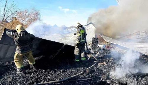 Около 750 квадратов заброшенного здания охватило пламя в алтайском селе