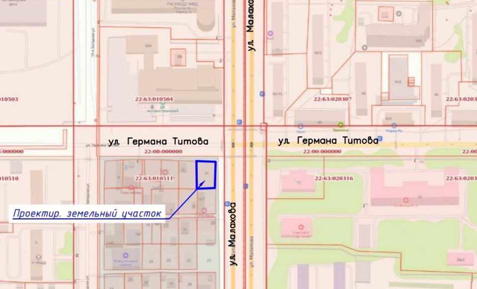 Размещение здания на улице Германа Титова, 31  Размещение здания на улице Германа Титова, 31