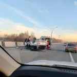 Subaru налетел на отбойник и перевернулся на крышу на трассе  Новосибирск— Барнаул
