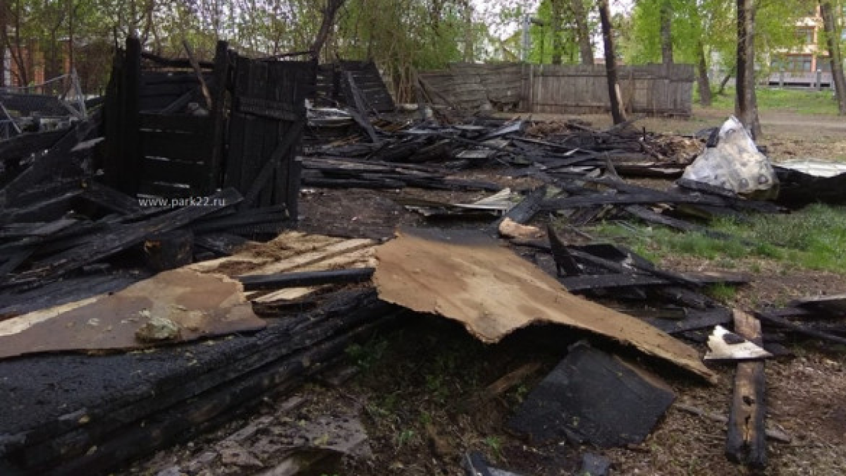 Пожар произошел в барнаульском парке "Изумрудный"