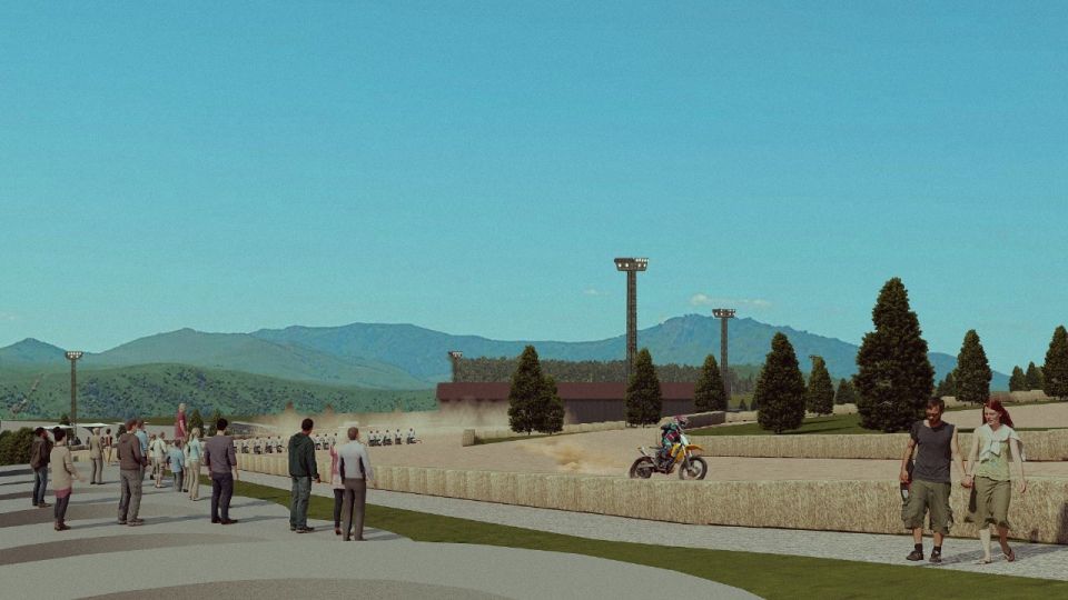 Эскизы универсального спортивного комплекса для занятий мотоспортом 