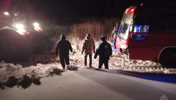 Автобус с пассажирами в метель снесло с трассы в Алтайском крае