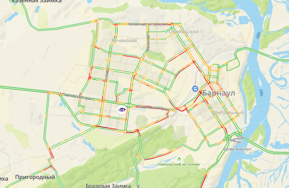 Пробки в Барнауле утром 11 ноября