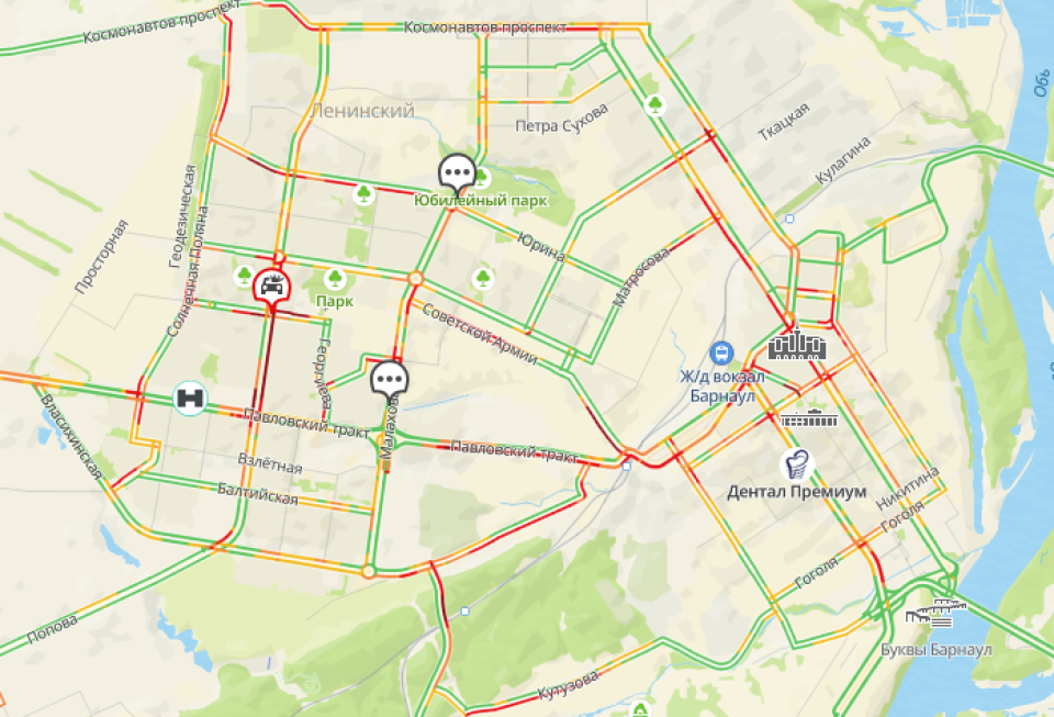 Пробки в Барнауле 12 ноября