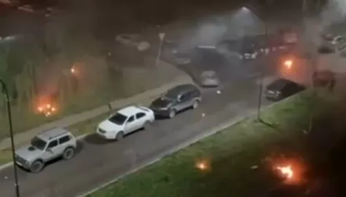 Фейерверк из обломков беспилотника в Орле сняли на видео