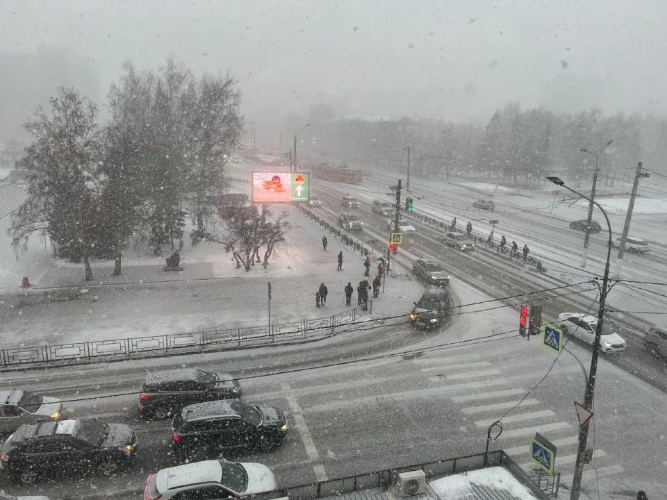 Снегопад в Барнауле