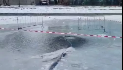 Для карпов в пруду барнаульского парка Изумрудный установили аэратор