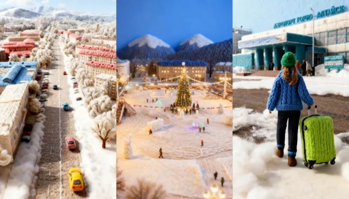 Вязаный город: семья видеомейкеров создала необычный ролик о Горно-Алтайске