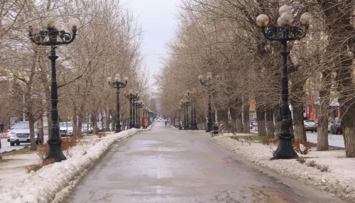 Лужи, слякоть, гололед: как выглядит центр Барнаула 18 мартабря. Фото