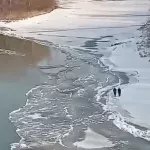 В Бийске заметили гуляющих по тонкому льду реки детей. Видео