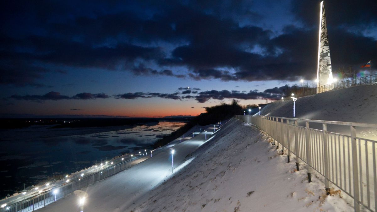 Барнаул на закате. Нагорный парк